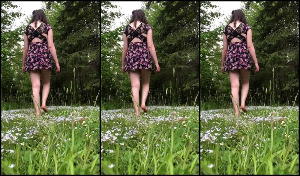 Delilah Nicknamed Footiesfeets Onlyfans Outdoor Walking Through Flowers So Sad That They Got Mowed After This