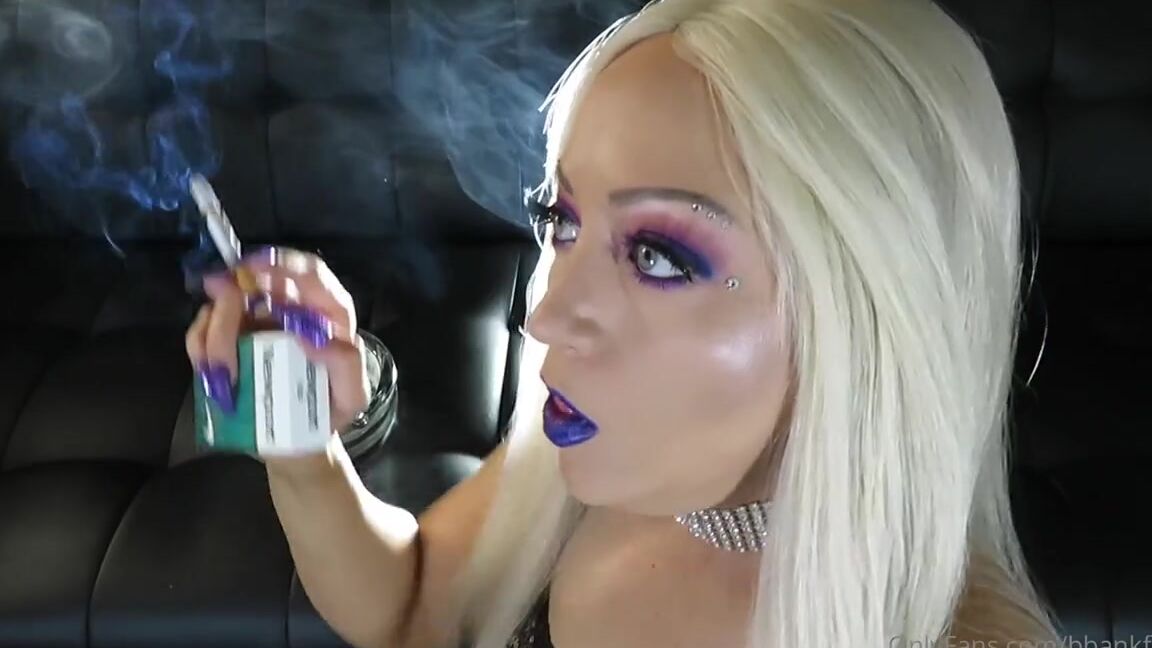 Britteni Bank Aka Bbankfetish Onlyfans Speed Chain Smoking 2 Newports Back To Back In Right About 5 Minutes Wearing Heavy Purple