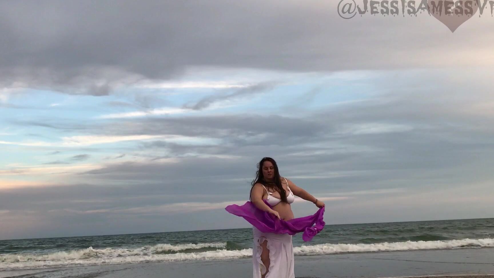 Jessisamessvids Belly Silk Veil Dancing At The Beach