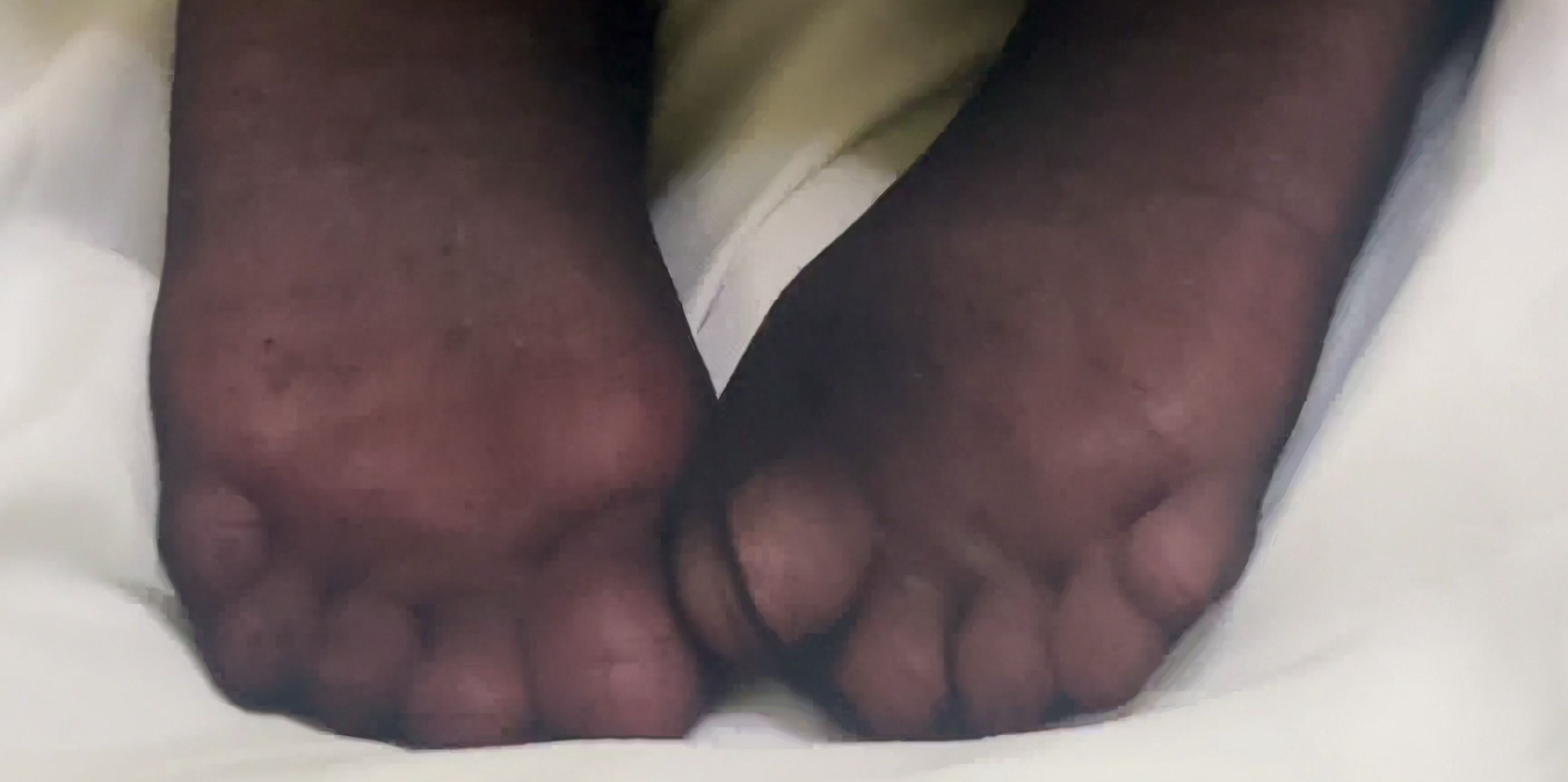 Nylon Worship, Feet, Foot Fetish, Ebony Foot Fetish, Wrinkled Soles nylon feet while sucking ManyVids