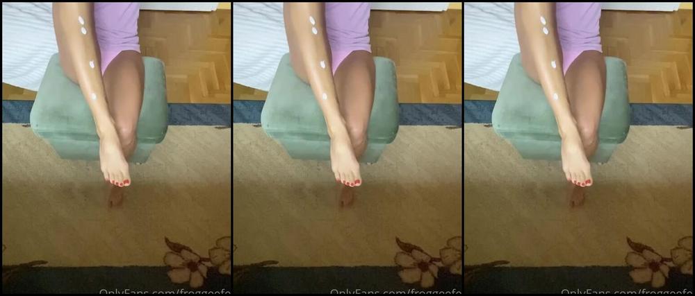 Froggeevip Onlyfans Would You Like To Put Lotion On My Feet And Legs What Else Would You