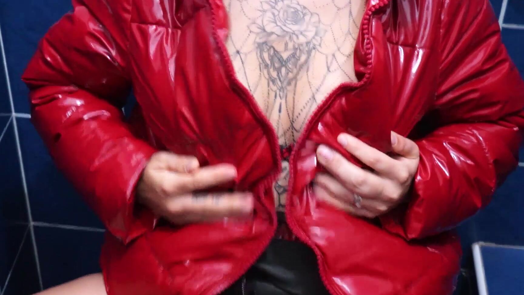 GymBabe - Lady In Luxury Guess Red Jacket ManyVids
