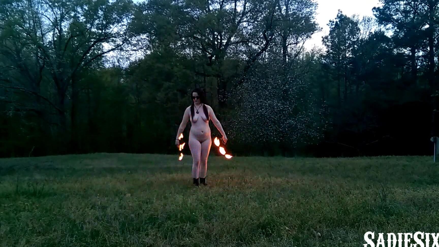Sadiesixx Naked Fire Spinning