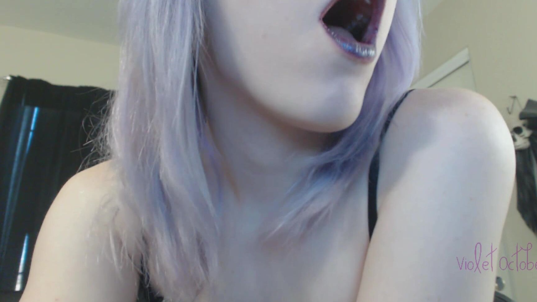Tongue Fetish, Teeth, Lip Fetish, Gothic, Throat Fetish violetoctober long tongue fetish ManyVids