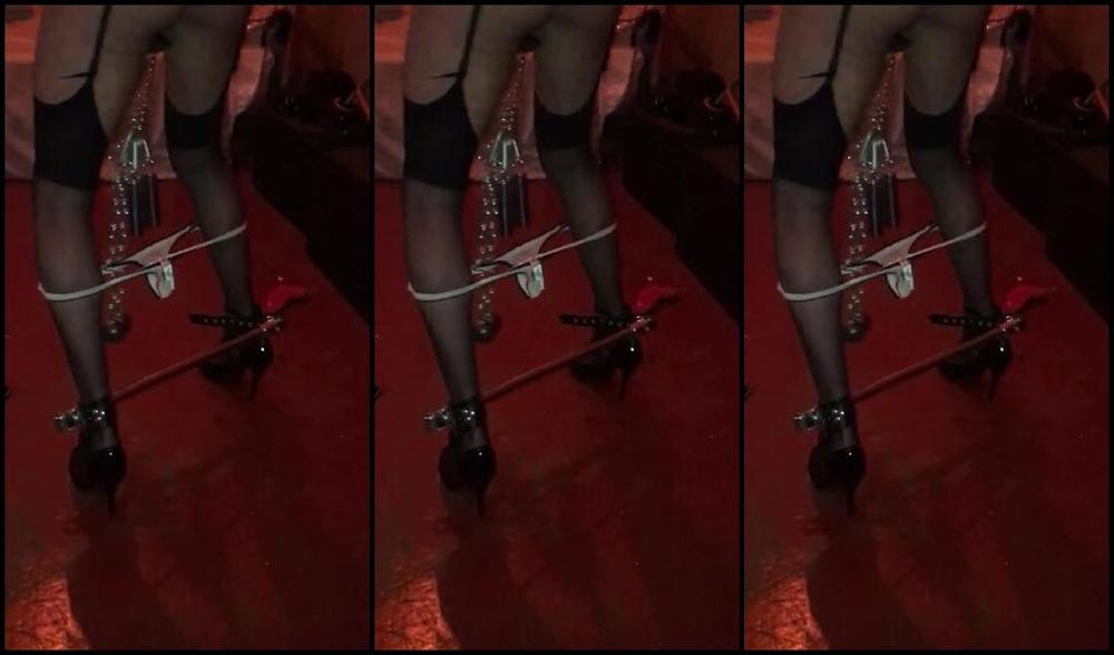 Ladydarkangeluk Onlyfans 1Min Clip Of My Sub Dressed As A Sissy Girl Made To Walk In Heels And Weights Dragging His Balls
