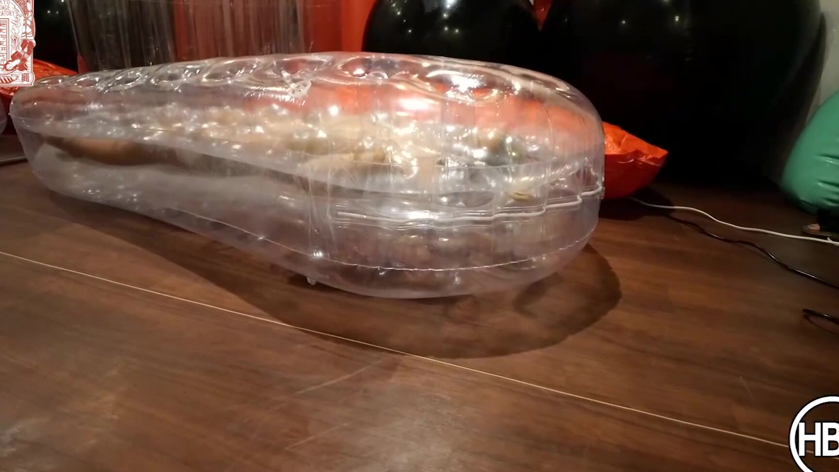 Hbc X Tbl Inflatable Party Short Indie Film Nylon Zentai Girl Fucks Around With Infatable Toys