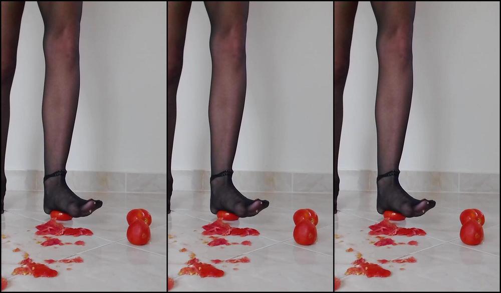 Missanja Tomato Crushing In Black Pantyhose Vip Pussy Com