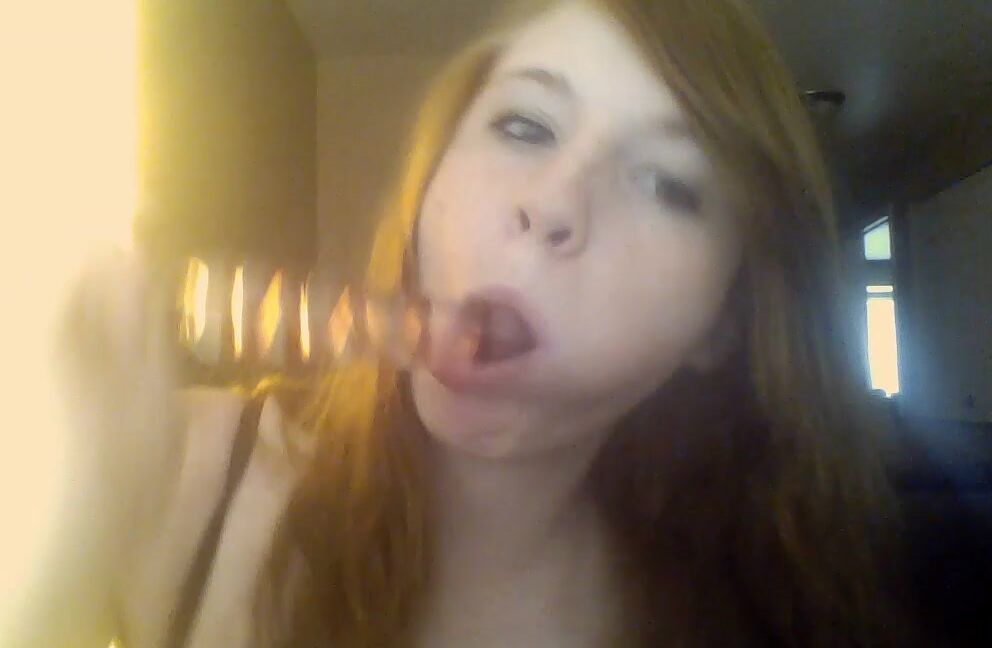 Princesskitty Sucking My Glass Dildo