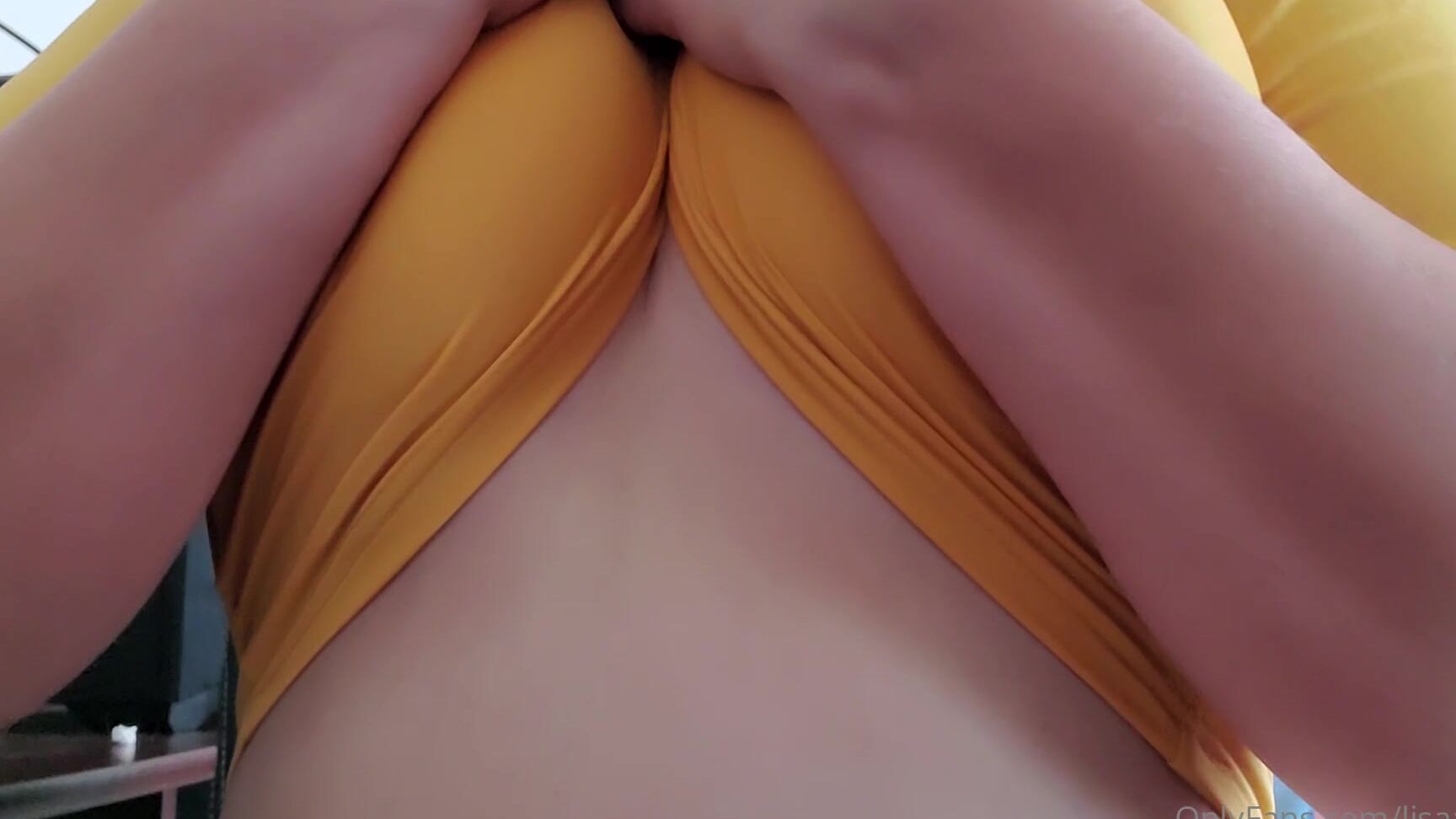 Lisaasmr Braless Yellow Shirt Scratching Rubbing