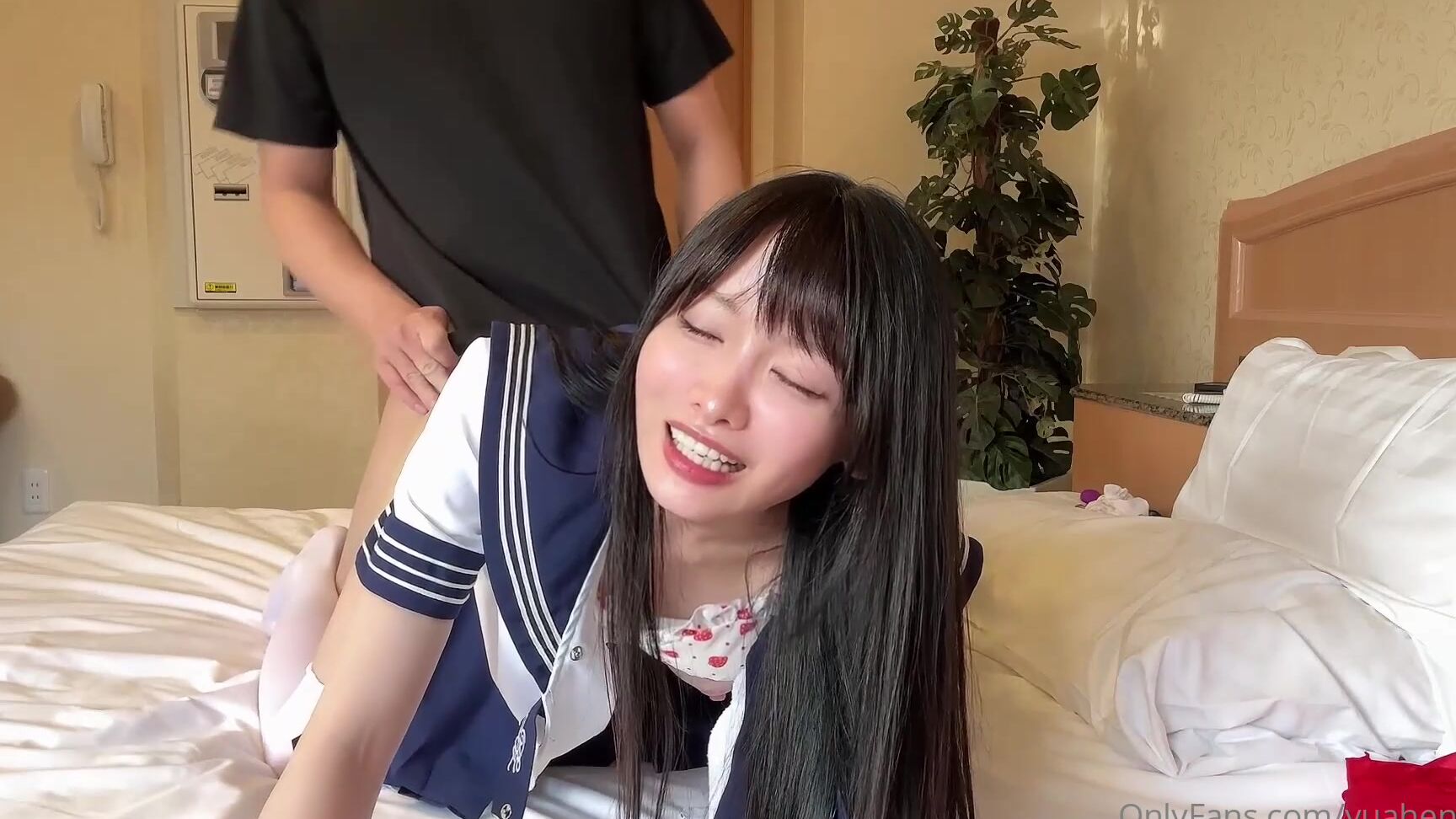 All Sex, Vibrator, Creampie, BlowJob Yuahentai - White silk sailor suit is played with by her boyfriend's toys SiteRip