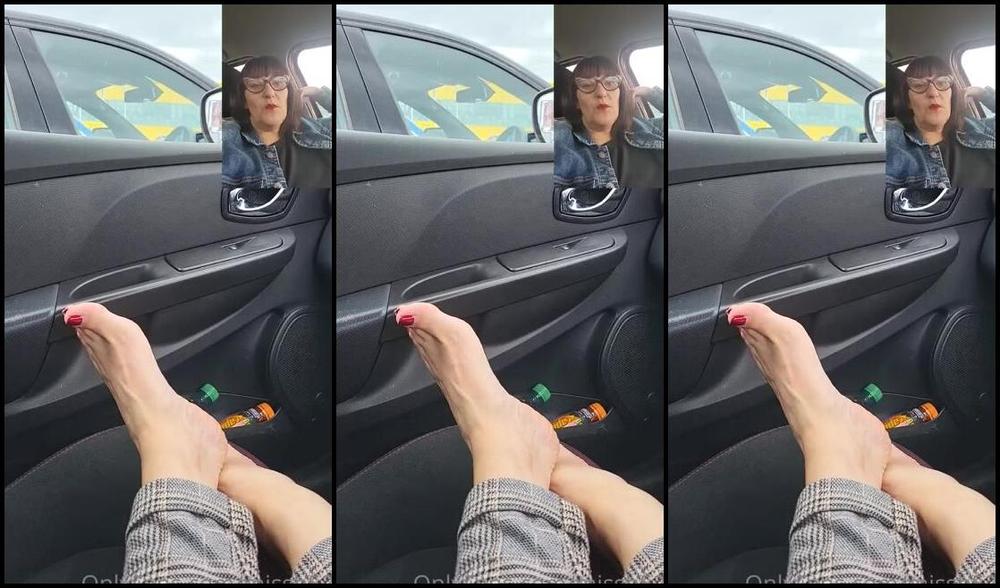 Miss B Nicknamed Missb52S Onlyfans 05 30 2022 Worshiping My Feet In My Car In The Middle Of The Car Park