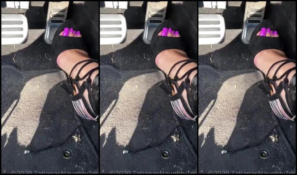 Tatianasnaughtytoes Nicknamed Tatianasnaughtytoes Onlyfans New 20200916 Purple Pedicure Pedal Pumping1 Revving And Driving My Car With My 7 Inch High Heel