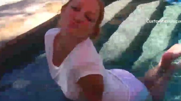 Farrah Wets Her White Cotton Underwear