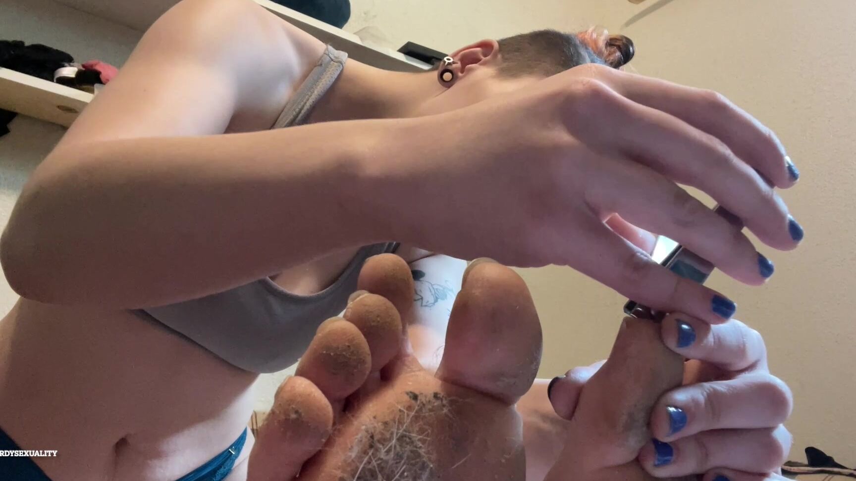 "Rardysexuality" dirty feet, domestic service, feet, foot fetish, foot slave training Clipping Masters nails manyvids