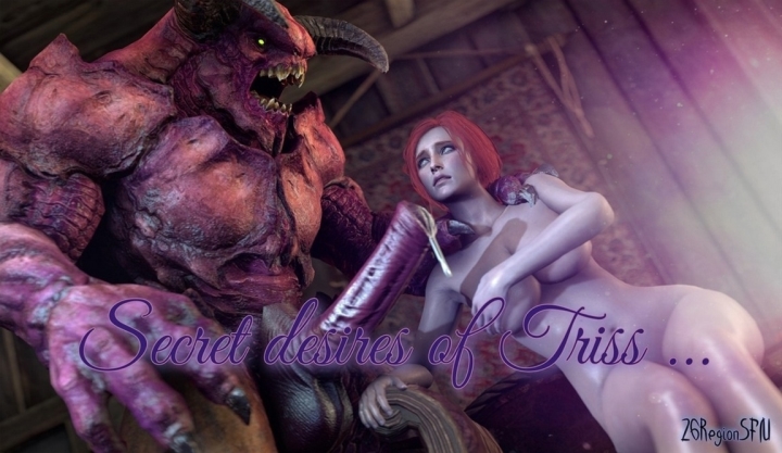 dp, Demon, blowjob, creampie, Monster, hardcore, Witcher Secret desires of Triss Mix