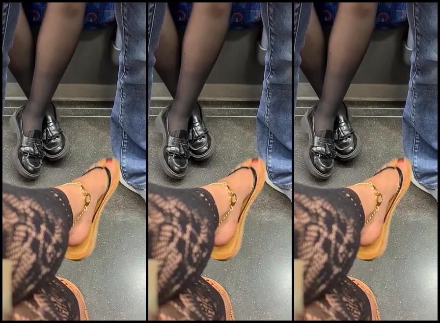 Feetbysherri Onlyfans Tapping My Flip Flops On The London Underground