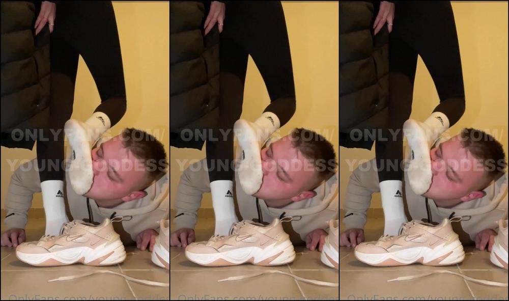 Young Goddess Bow Down To My Sneakers Slave
