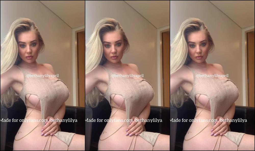 Bethanylilya Nude Sexy Top Held Together With Gold Chains