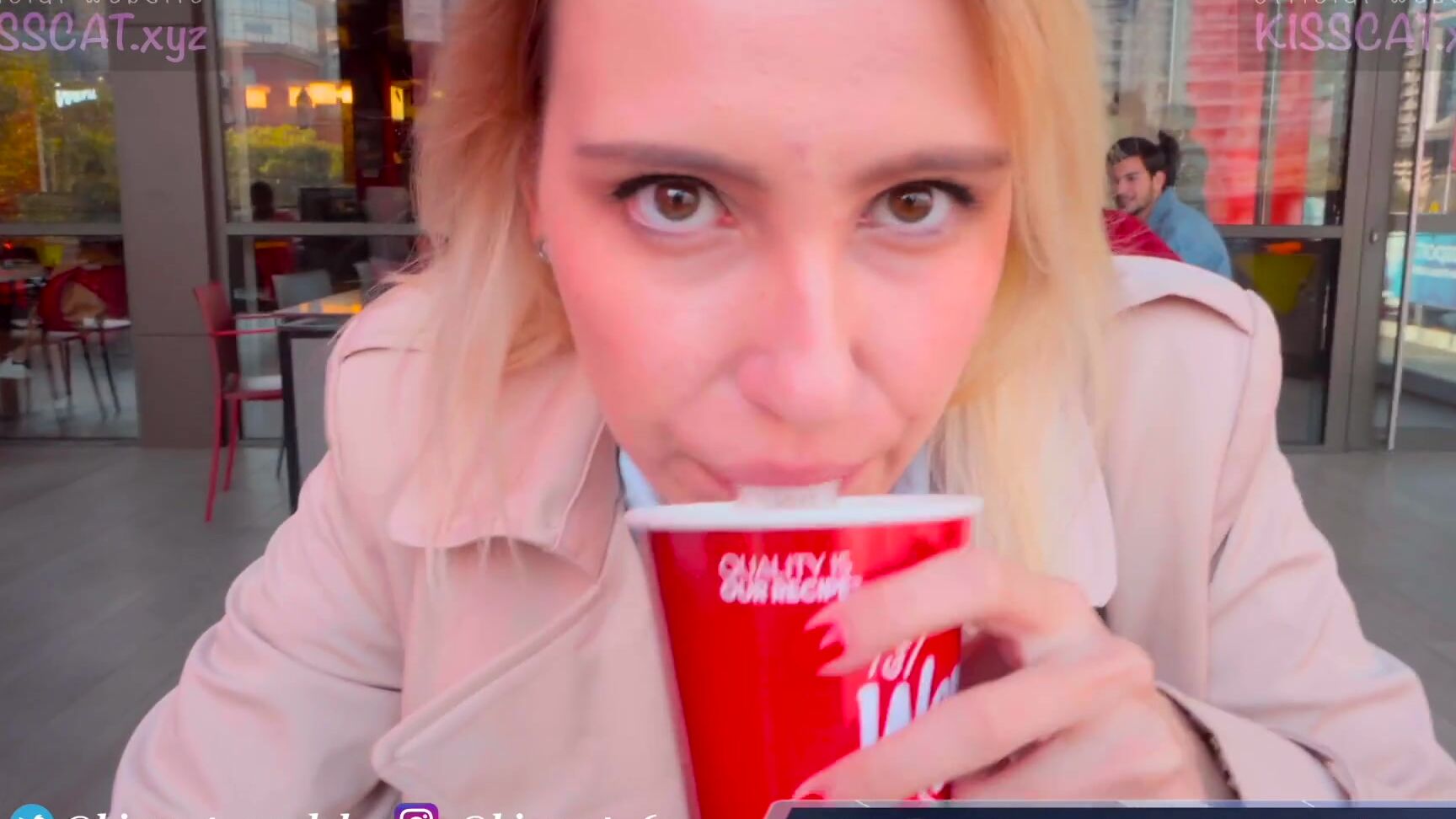 kisscat public risky blowjob with cum in mouth swallow public agent pickup student to outdoor sucking kiss cat Pornhub