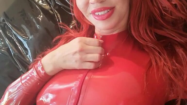 Fetish, Latex, Toys, Big Boobs, Pussy Play bianca beauchamp red latex catsuit and pussy toy fuck ManyVids