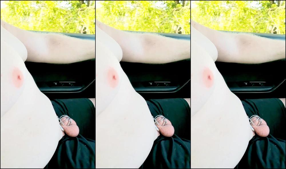 "HerTinyDickedPlayThing" Public Exposure, Exposed Public, Chastity, Chastity Cage, Femdom, Femboy, Femboy Titties, Driving, Chastity Slut, Chastity Cage Slut, Chastity Slave, Outdoor, Outdoor Chastity, Outside Chastity, Sex Slave, Servant, Suggest He