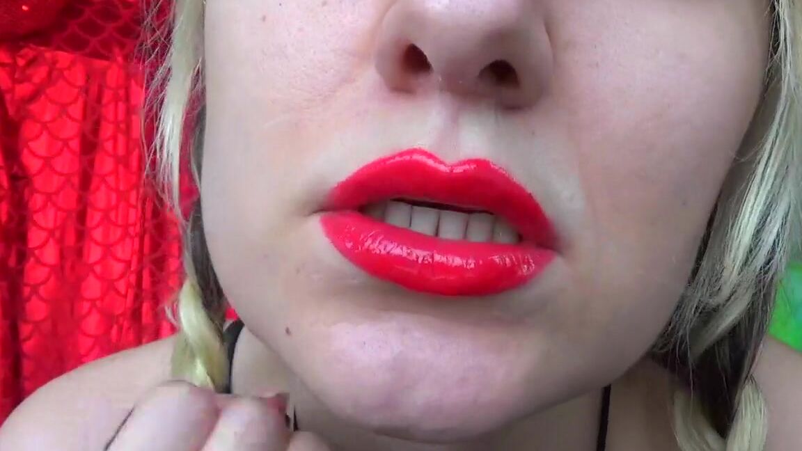 "Goddess Vanessa" jerk off instruction, kissing, mouth fetish, lips, lipstick RED LIPSTICK KISSES JOI manyvids