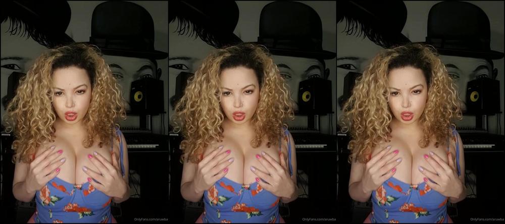 Aruwba Oiling Up My Big Natural Tits Keeping Them Nice And Soft I