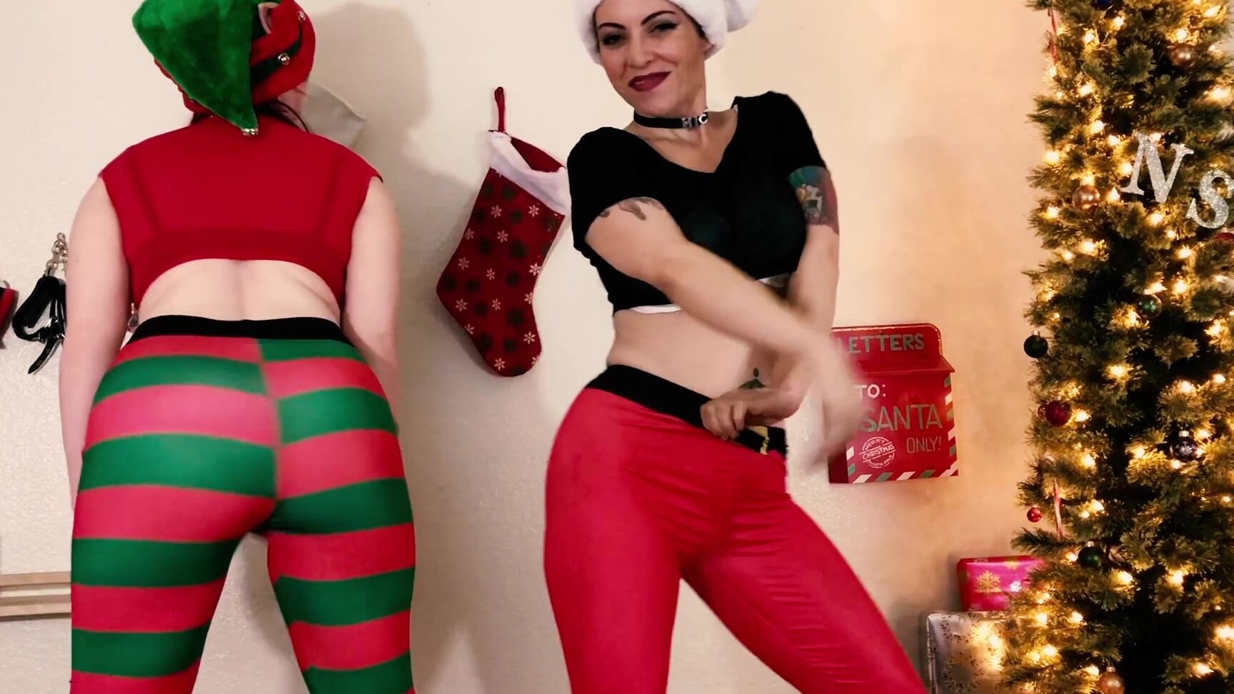 Camille Campbell P Hd Elf Santa Legging Twerk W Nikki