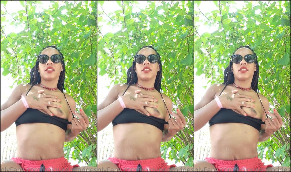 Uniqueengoddess At River Smoking Stripping Tampon Insertion