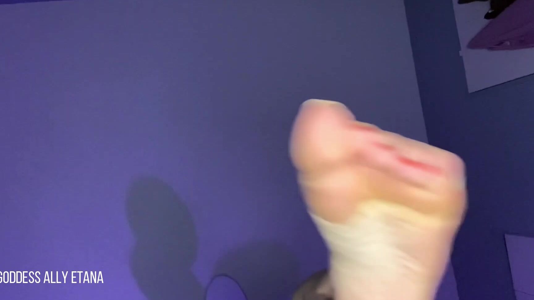 "Goddess Ally Etana" cum countdown, jerk off instruction, sock smelling, spit fetish, topless pinned down remastered manyvids