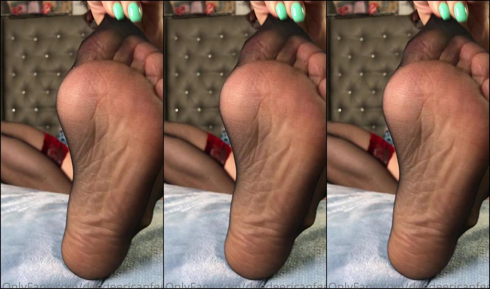 Deedeericanfeet Gm These Sexy Black Sheer Nylons Wit This Pretty Polish Great Combination Hehe As Reque