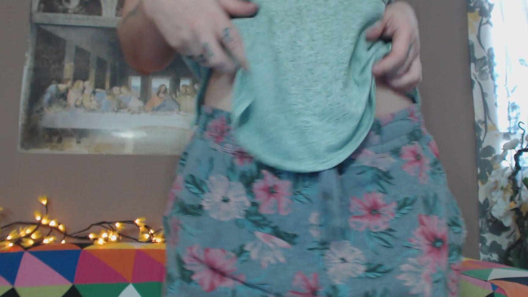 Goddess Green Eyed Tease And Denial Floral Print Joggers