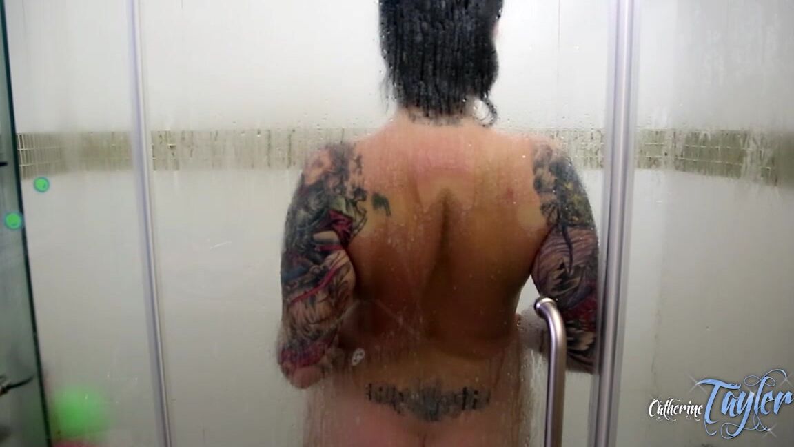 Shower, Masturbation, Solo Female, Big Ass, MILF catherine tayler masturbating in the shower ManyVids