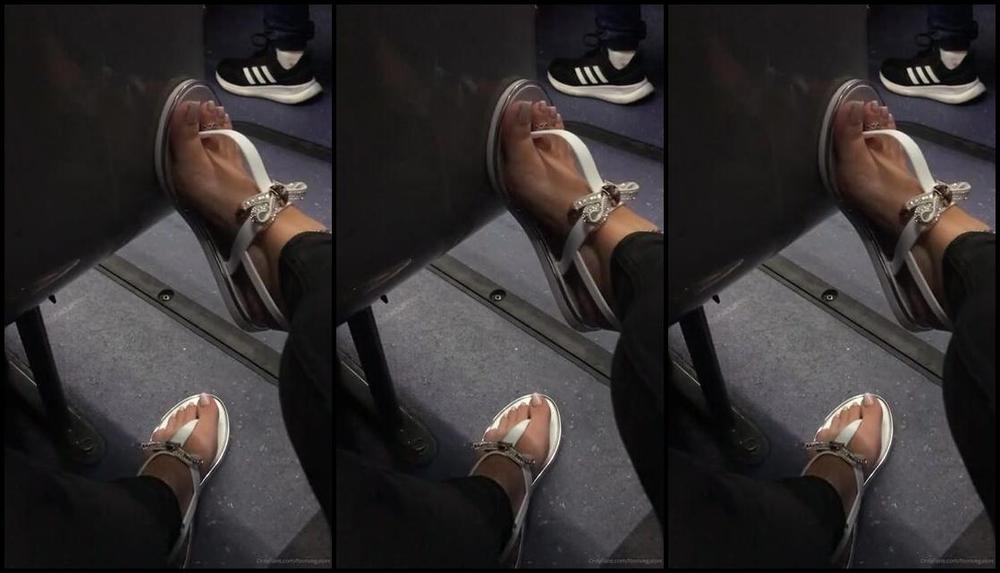 Footsiegalore Onlyfans Night Time Bus Tease And Dangle