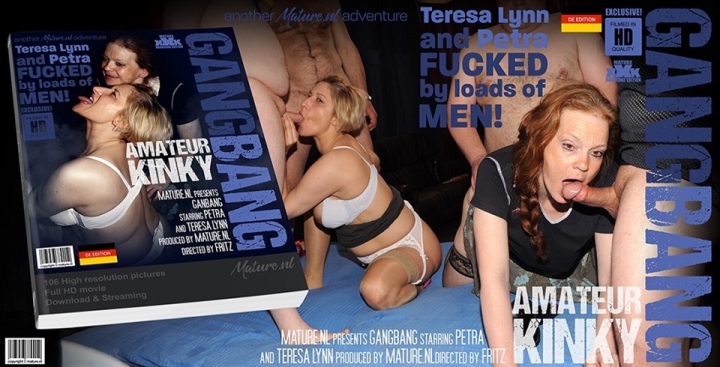 Toys, Blowjob, Facial, Cum, Gangbang, Masturbation Petra W - Two kinky mature German nymphos get fucked in an amateur gang bang SiteRip