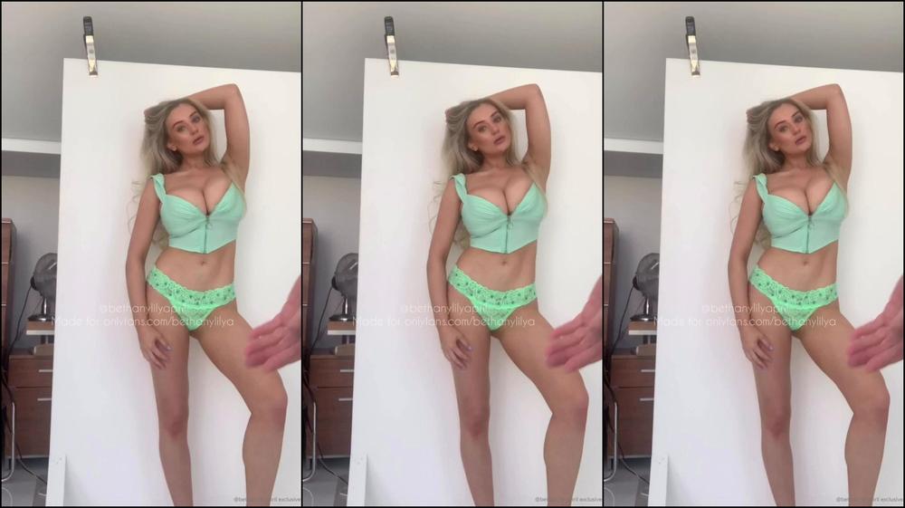 Bethanylilya Bts Photoshoot Green Top And Panties