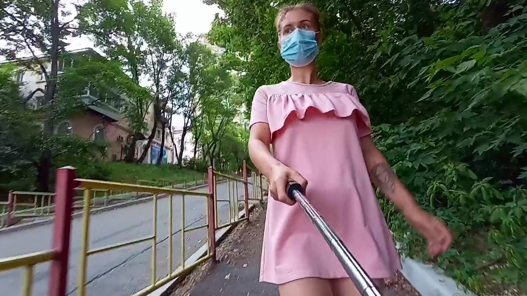 Juli Smith Meow Walking In A Short Dress