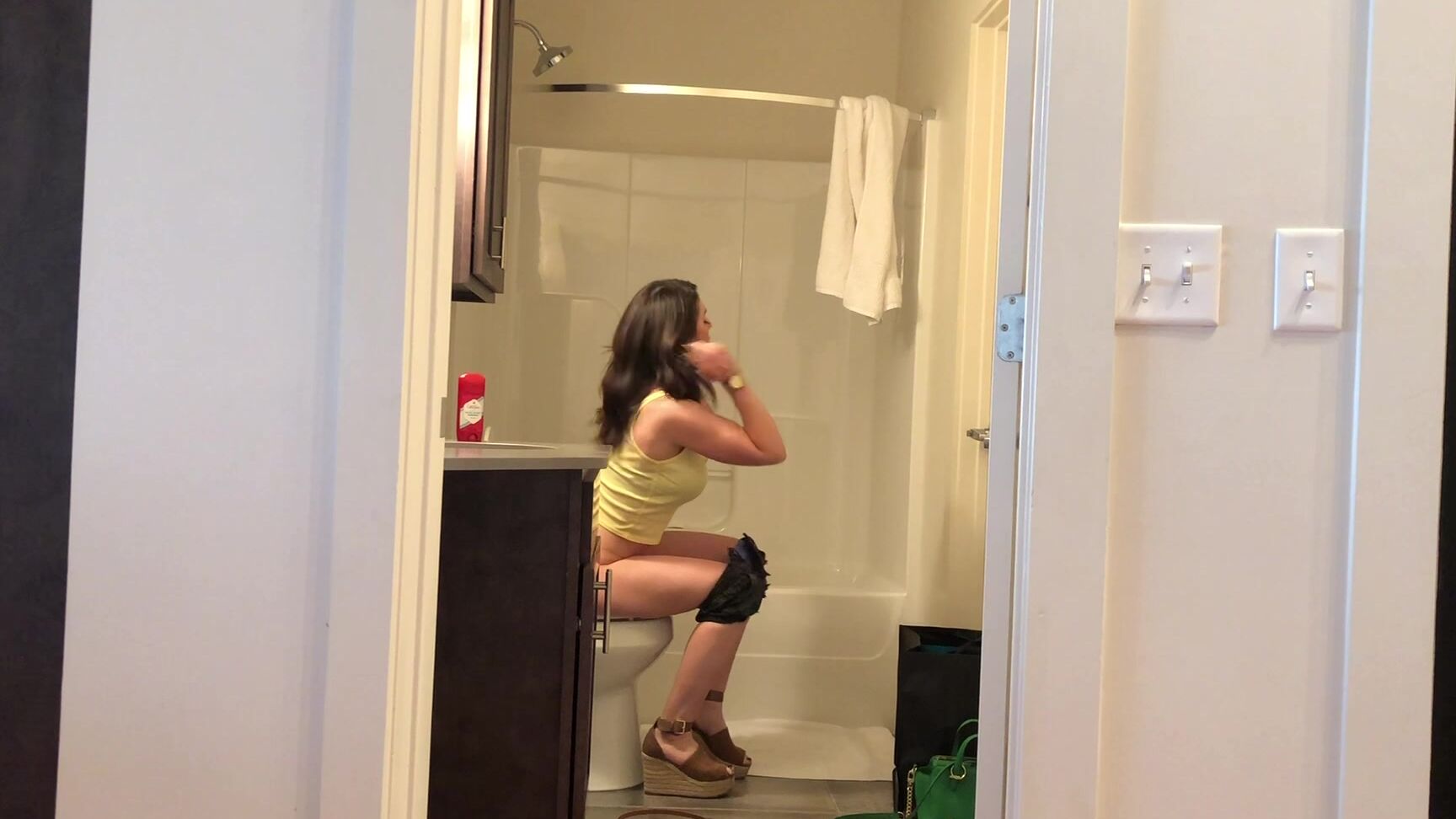 MILF, Mommy Roleplay, Shower, Pee, Brunette iamyetti mom catches son ManyVids