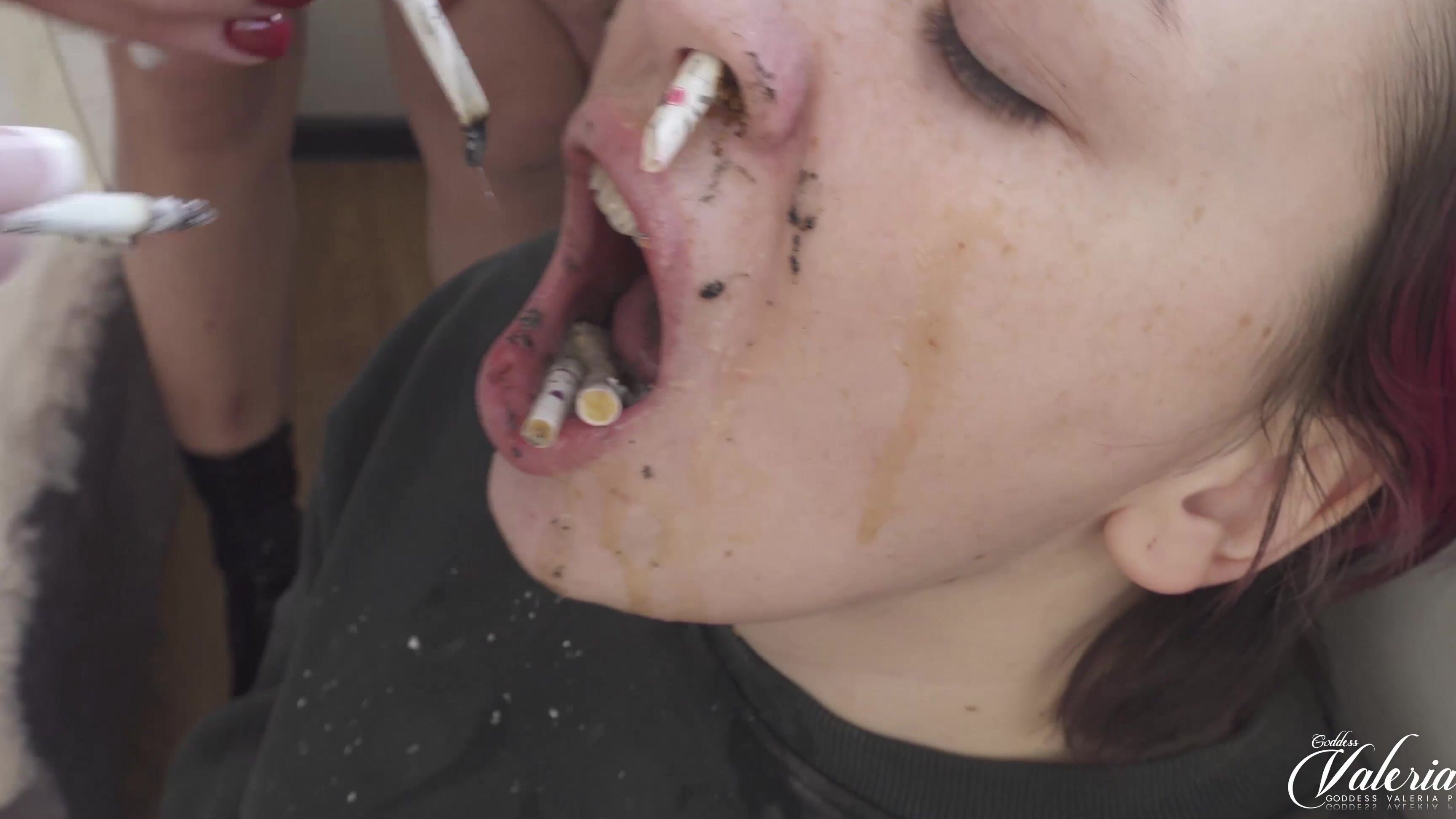 Goddess Valeria New Slut Is Used As An Ashtray And Target For Spit And Slaps K