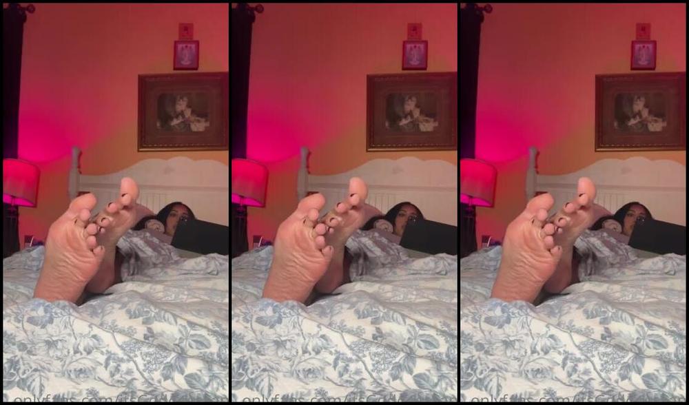 Goddess Lana Aka Itsgoddesslana Onlyfans Staring At My Feet In Bed While I M Distracted You Re Such A Little Foot Freak C