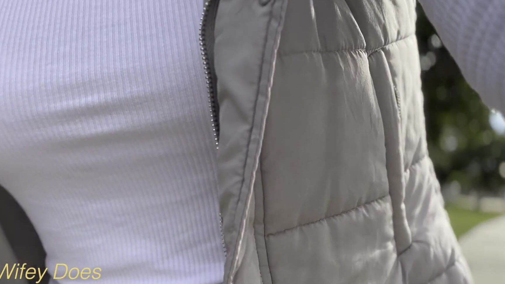 wifeydoes wifey goes for a public dare bike ride braless with her amazing tits in a tight white shirt Pornhub