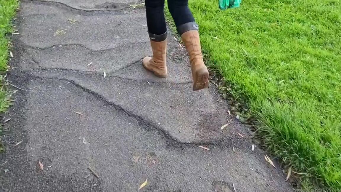 Kats Worn Heels Nicknamed Katswornheels Onlyfans Out For A Walk In My Trashed Timberlands