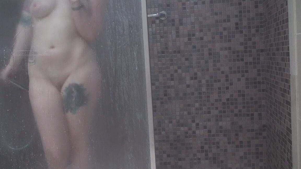 Shower, Tattoos, Voyeur rowen oak voyeur shower w butt boob glass pressing ManyVids