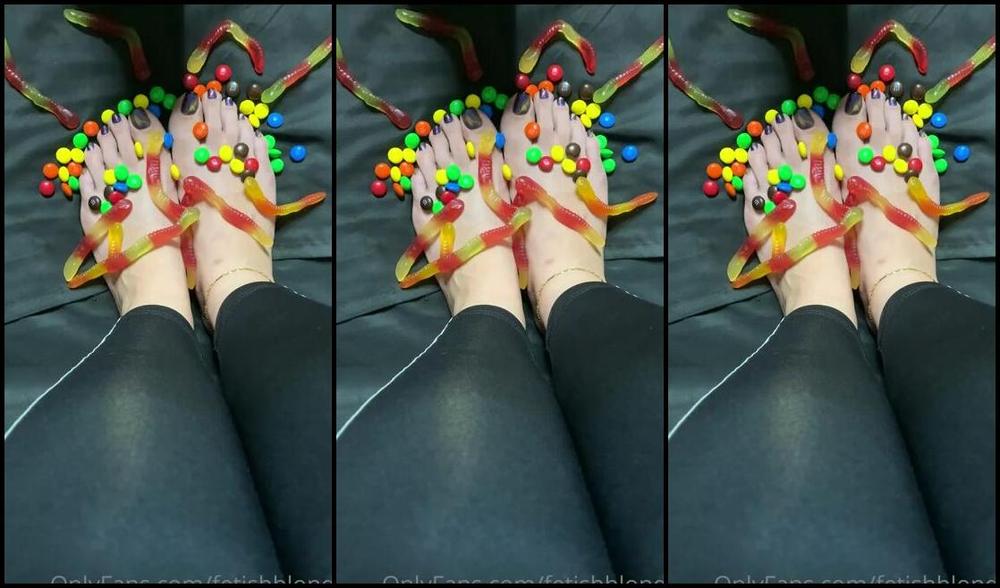 Foot Fetish Blonde Nicknamed Fetishblonde Onlyfans Behind The Scenes With Some Halloween Candy