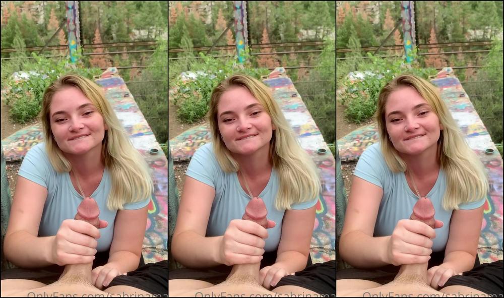 Sabrinamay This Was A Fun One Sucking His Thick Cock In The Woods Until He Cums All Over We