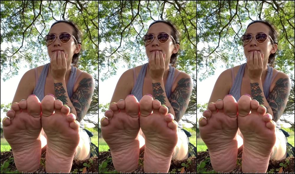 Kimkissesfootgoddess Vip Flip Flop Tease And Outside Park Soles Tease