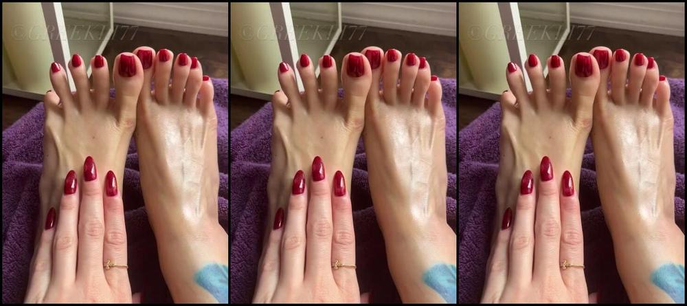 Greek Goddess Li Aka Greekli77 04 14 2024 Onlyfans Video Starting Your Morning Off With Some Oily Feet And Soles