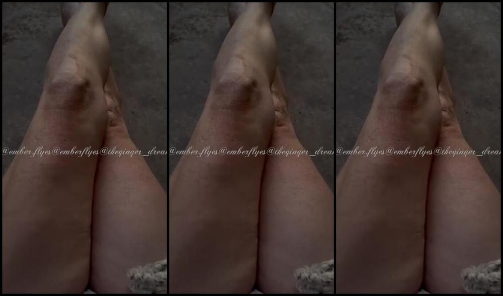 Thegingerdream Nicknamed Theginger Dream Onlyfans Sitting Outside As The Sun Goes Down With My New Dark Brown Pedi That Probably Looks