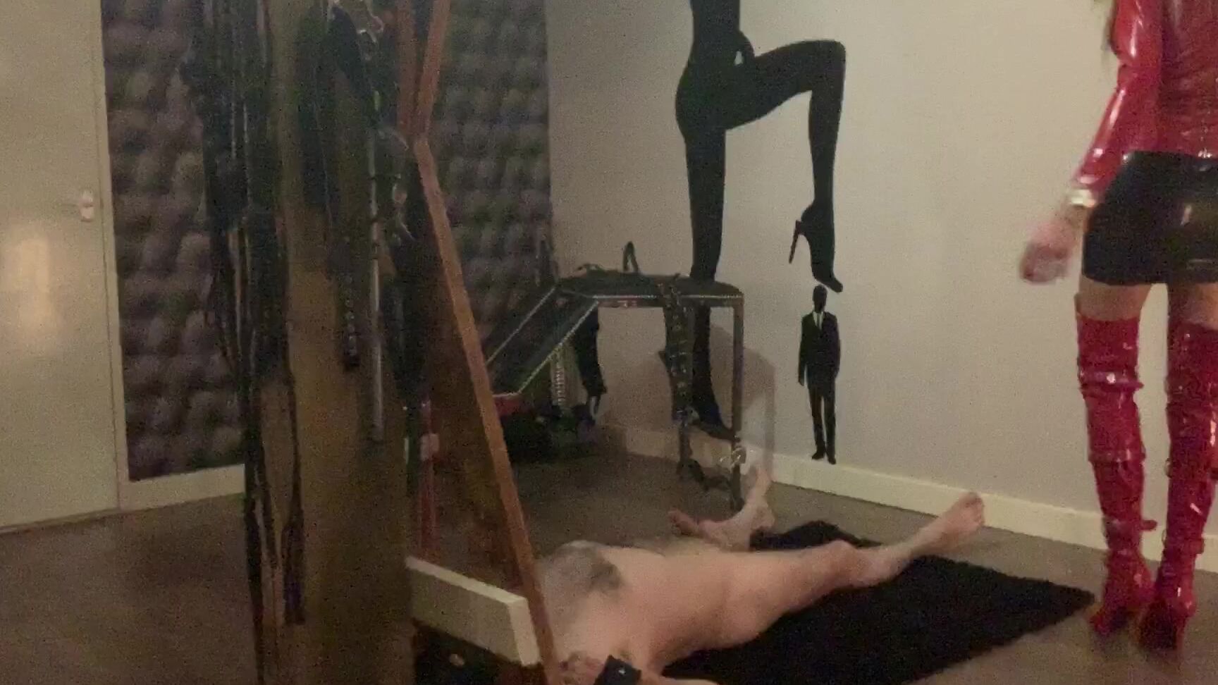 Lady Dark Angel Boot Trampling Session Clip