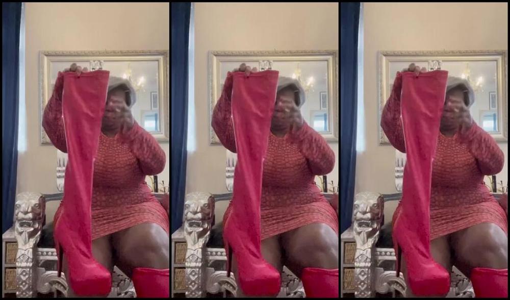 Madam Caramel Onlyfans Leather Red Boots For You To Drool Over